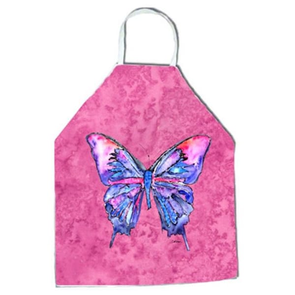 Carolines Treasures Carolines Treasures 8859APRON 27 H x 31 W in. Butterfly on Pink Apron 8859APRON - main